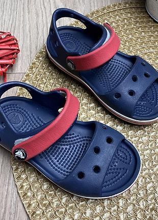 Crocs crocband sandal kids  c8 темно синій з червоним