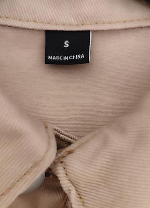 Бежева вкорочена джинсовка shein 5