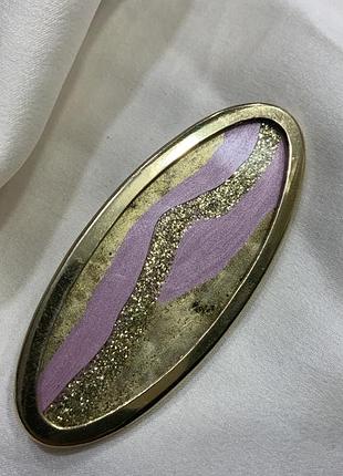 ✨💜 вінтажна овальна брошка «бузкова ріка» р1980-х / abstract mid-century style vintage