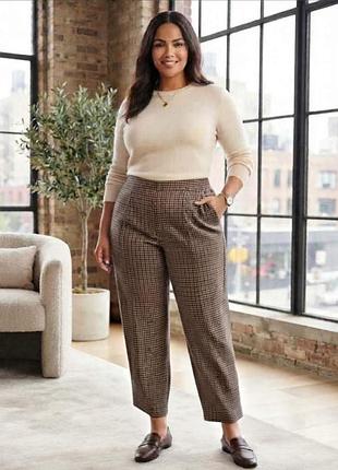 Шерстяные брюки в клетку country collection plus size размер 24/
