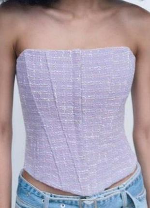 Стильный твидовандовый корсет zara