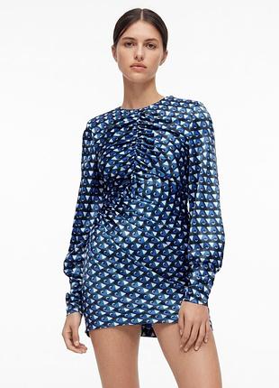 Платье женское zara с геометрическим принтом xl
