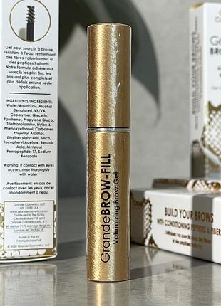 Прозрачный гель для фиксации, объема и роста бровей grande cosmetics brow-fill volumizing brow gel 4.4 g