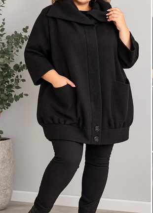 Стильне демісезонне пальто bon'a parte — розмір plus size