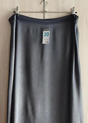 Новая серая сатиновая юбка от primark, батал 3