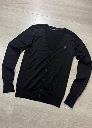 Жіночий чорний кардиган светр allsaints вовна