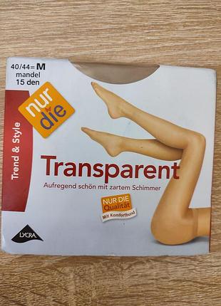 Лот из 2 пар: тонкие немецкие колготки nur die transparent 15 den, размеры m и l