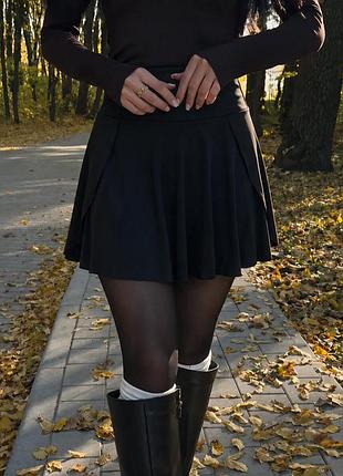 Гарна жіноча спідниця 🖤 спідниця- шорти🖤чорна жіноча спідниця 🖤 чорна жіноча юбка🖤міні спідниця🖤коротка спідниця 🖤 розмір м/л