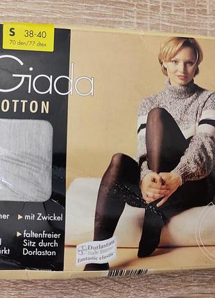 Эластичные хлопковые колготки giada cotton 70 den, размер s 4