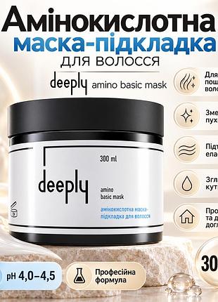 Амінокислотна маска для волосся deeply amino basic mask для сильно пошкодженого волосся з кератином та шовком 300 мл