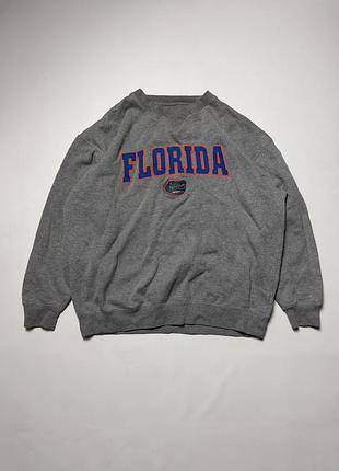 Вінтажний світшот florida gators foot locker сірий з вишивкою ncaa розмір l
