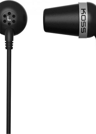 Навушники дротові koss внутрішньоканальні з пінними насадками 3,5 мм the plug чорні