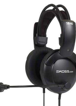 Гарнітура дротова koss повнорозмірна ігрова з мікрофоном 2×3,5 мм sb40 чорна