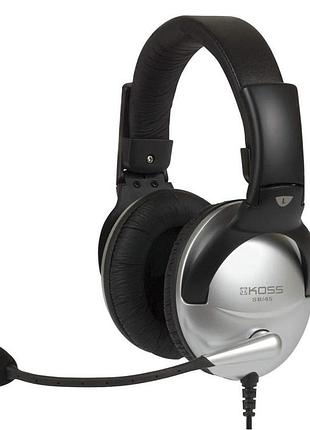 Гарнітура дротова koss повнорозмірна складана з мікрофоном usb-a sb45 usb срібляста