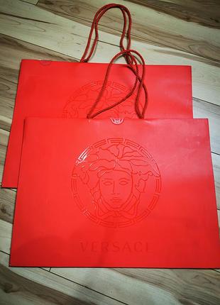 Великий фірмовий подарунковий пакет versace (36х48 см)