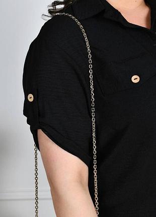 Костюм: блуза + штани з американського крепу жатки чорний 50-52 — ‼️заміри в описі‼️
