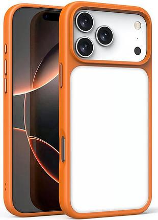 Накладка metal buttons для apple iphone 18 pro max / iphone 17 pro max, прозоро-матовий чохол з металевими кнопками айфон 18 про