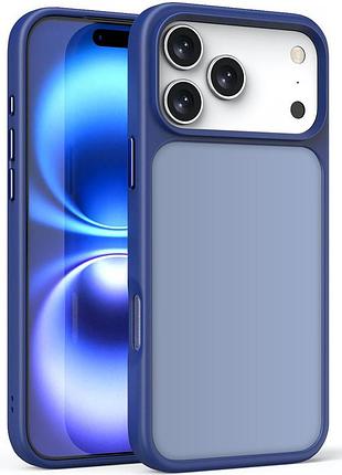 Накладка metal buttons для apple iphone 18 pro / iphone 17 pro, прозоро-матовий чохол з металевими кнопками айфон 18 про / 17 про