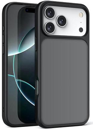 Накладка metal buttons для apple iphone 18 pro max / iphone 17 pro max, прозоро-матовий чохол з металевими кнопками айфон 18 про