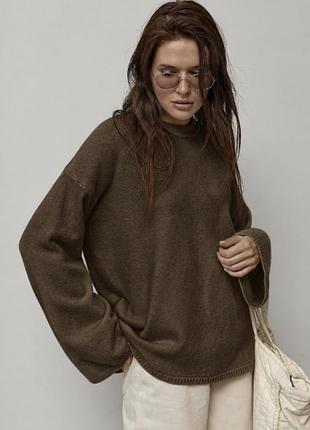 В’язаний джемпер oversize з широкими рукавами