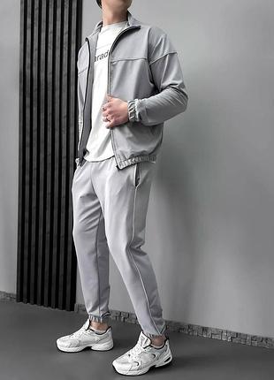 Чоловічий костюм з двохнитки сірий 58-60 — ‼️заміри в описі‼️