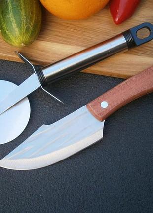 Ніж кухарський sonmelony chef f-9хх фултанг 21 см + ніж для тіста та піцци 21 см