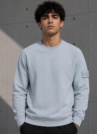 Світшот чоловічий stone island блакитний