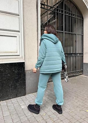 Костюм-трійка: світшот, штани, жилет на флісі тіффані 54-56 — ‼️заміри в описі‼️