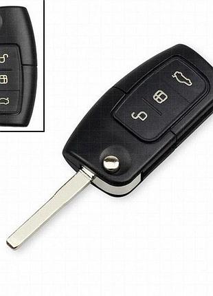 Оболонка складного ключа ford focus fiesta dkt0269, 3 кнопки, порожня, без чіпа та плати