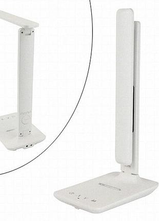 Tx26c0 біла настільна led-лампа з бездротовою зарядкою qi 10 вт, usb-портом та lcd-дисплеєм