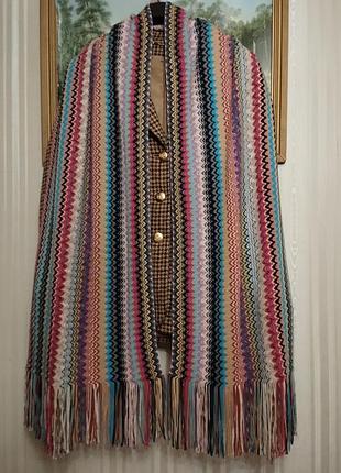 Missoni длинный шарф с бахромой зигзаги 93% шерсть