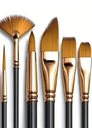 Уценка! кисточки 12шт разной формы для рисования и творчества yutiars