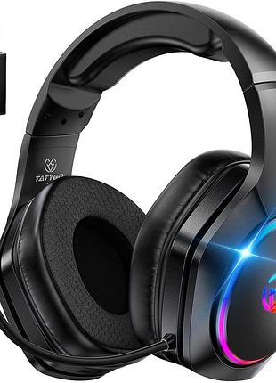 Tatybo wt01 - ігрові навушники з rgb підсвіткою, акумуляторні, 2.4ггц, bluetooth 7.1, мікрофон, для ps5, ps4, пк, switch