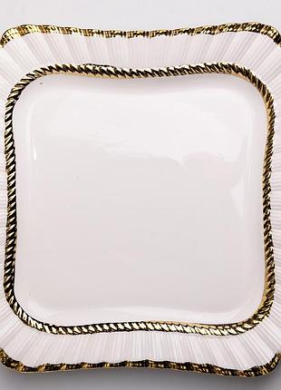 Тарелка сервировочная фарфоровая aurelia 15*15 см yiwu ap-1