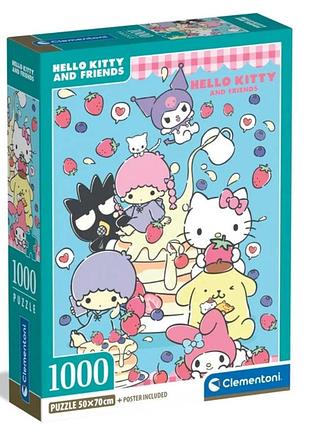 Пазл hello kitty и ее друзья 1000 элементов clementoni 37117