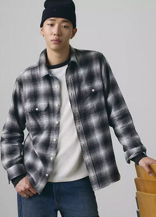 Сорочка levis клітинка scottie plaid smoked pearl grey
