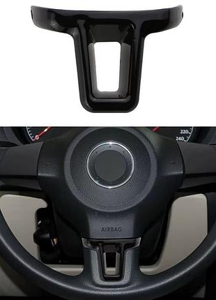 Декоративна накладка на кермо vw volkswagen golf 6 jetta 11-14 touran caddy чорна