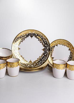 Столовый сервиз на 4 персоны фарфоровый royal yiwu hb-16