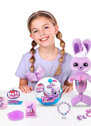 Інтерактивна м'яка іграшка для дівчинки zuru pets alive серії furmaids s1 кролик старлет