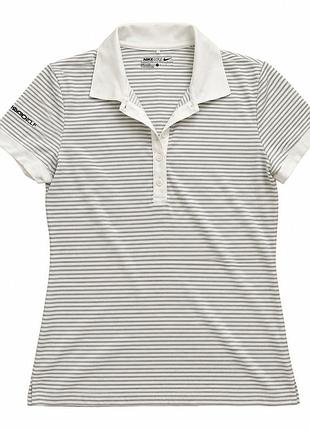Жіноча футболка-поло nike golf у ніжну сіро-білу смужку з класичним комірцем у розмірі s