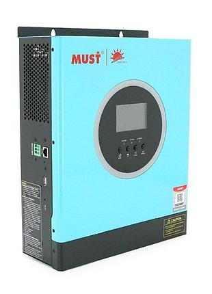 Must гiбрiдне дбж must pv18-3024eco, 3000w, 24v, ток заряду 60a, 160-275v, mppt (100а, 30-320 vdc), 367x290x111 мм, 6.7 кг