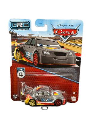 Автомобиль машинка тачки cars гоночная grc 4 mattel disney pixar серо-оранжевая