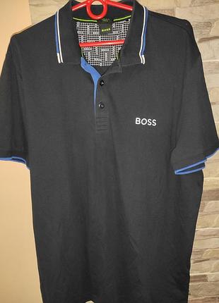 Стильная фирменная футболка катон тенниска поло бренд.hugo boss.хл