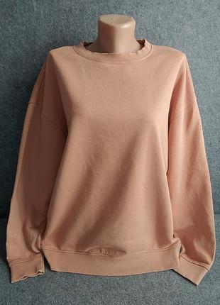 Хлопковый базовый свободный свитшот asos бежевого цвета 46-38-50 размера