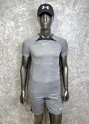 Nike dri-fit slim fit спортивный костюм s размер спортивный серый