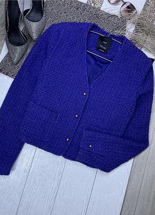 Осінній піджак mango m вкорочений піджак твідовий фіолетовий піджак на осінь