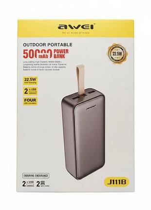 Мобільний акумулятор (power bank) awei j111b / повербанк 50000 mah 22.5w