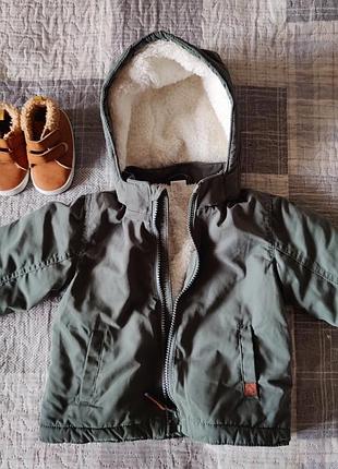 Куртка демісезонна h&m (р 80 см)  + м'які чоботи + шапка h&m