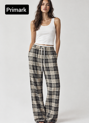 Женские каррированные брюки палаццо бренда primark xl