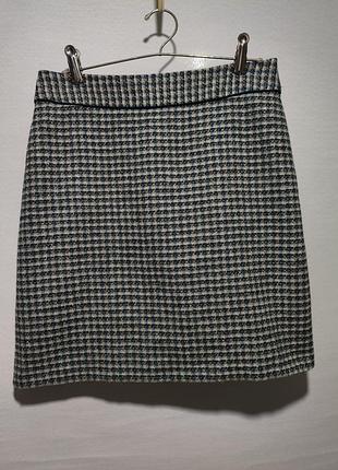 Твидовая юбка из шерсти laura ashley 100%wool 14 размер